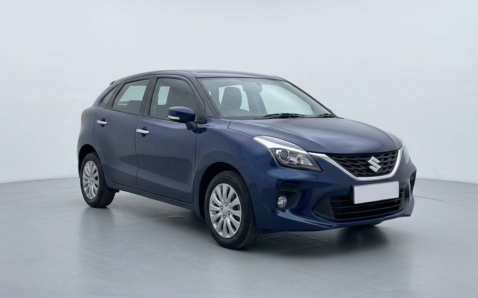 2022 Maruti Suzuki Baleno, dark blue, front three-quarter view