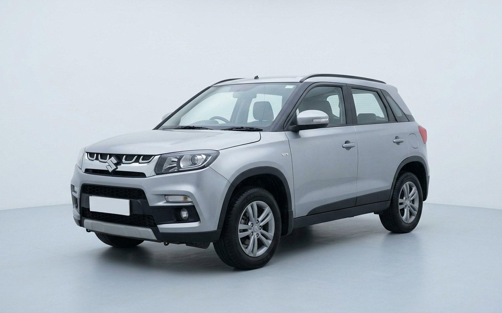 2018 Maruti Suzuki Vitara Brezza, silver, front three-quarter view